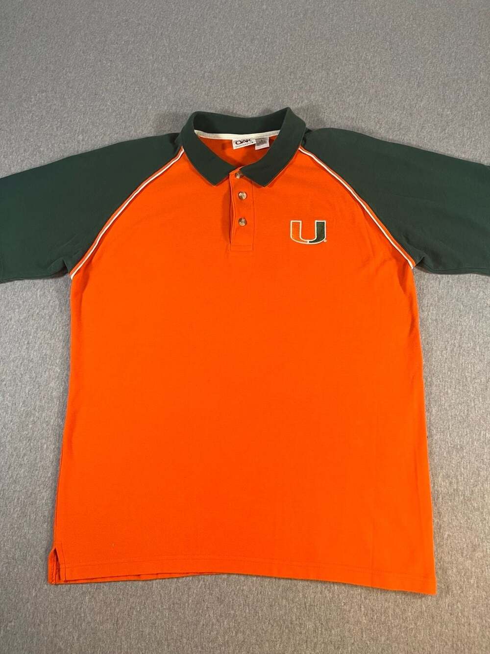 Red Oak Sportswear University of Miami Hurricanes  Cotton Polo Shirt Men’s L